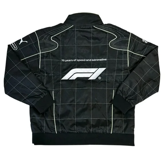 Men PUMA F1‎ Racing Full Zip Jacket Black Casual Athletic Sweater 631639 01 Sz L